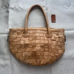 レザー編み込みトートバッグ 本革