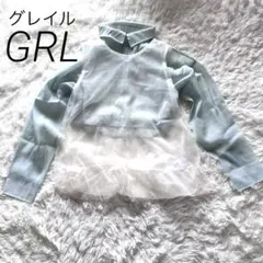 グレイル シアーブラウス　軽やかレースチュニック 透け感　フレアデザイン　F