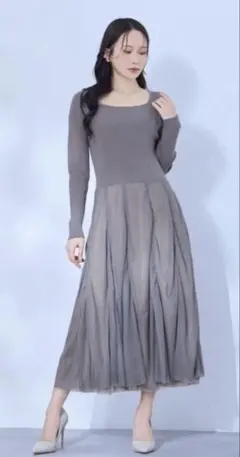 完売品◆オーバーイー チュールドッキングワンピース グレーU65◇擦れあり⚠️