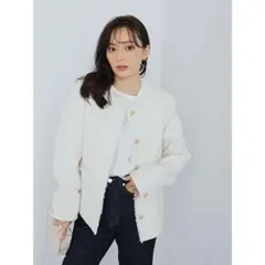 美品♡ツイードノーカラージャケット　フレイアイディー　セルフォード　スナイデル