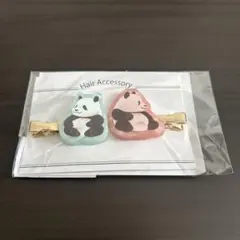 猫部 パンダ ヘアクリップ 2個セット