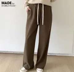 ダークブラウン　コーデュロイ ワイドパンツ Mサイズ