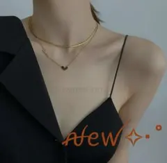 新品❣️今季トレンド女っぽさ漂う 華やかさをプラス ハート ネックレス ゴールド