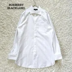 美品 バーバリーブラックレーベル ドレスシャツ ノバチェック ホース刺繍 白 M