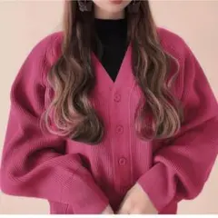 ドルマンスリーブニットカーディガン/ イエロー