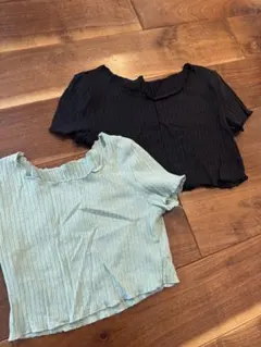 SHEIN リブ編みTシャツ 2枚セット 9Y