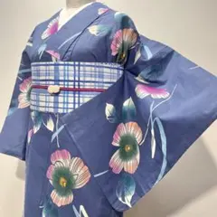 レア柄◇水芭蕉カラーの注染浴衣 ◇ 手挿し本染 夏物 コーマ地 - メルカリ