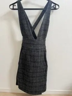 LIP SERVICE チェック柄サスペンダーワンピース