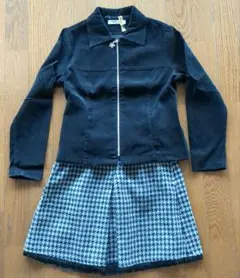 黒ジャケットとチェック柄スカートセット　140　女子　卒業式
