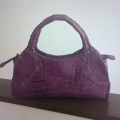 新品未使用　IBIZA　クロコダイルバッグ　赤紫