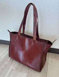 A4可 イルビゾンテ レザー トートバッグ ハンドバッグ　ダークブラウン　本革