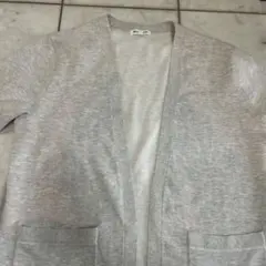 グレー オープンフロントカーディガン
