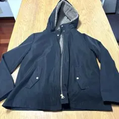 ボア取り外し可能・黒 フード付きジャケット・M