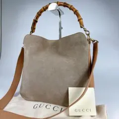 GUCCI バンブー トートバッグ 2way スエード ビジネス ショルダーのサムネイル