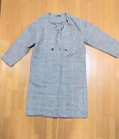 グレー チェック柄 チェスター ロングコート Lサイズ