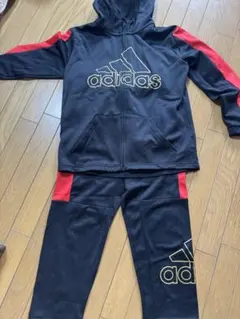 adidas ジャージセット 160cm 黒/赤