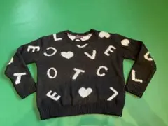 Lovetoxic アルファベット ハート セーター 160 黒