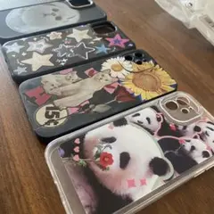 iPhone11用ケース 4個セット パンダ 猫