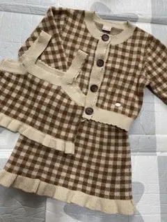 petit main チェック柄カーディガン3点セット　90cm Sサイズ