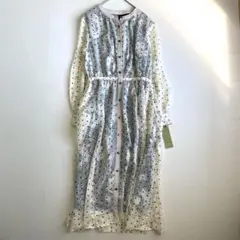 新品タグ付✨ シアーワンピース ドット ロングワンピ ペチコート付 M~L