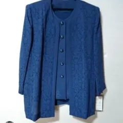 La Patis ネイビー 　セットアップ➕️ブラウス　サイズ13号