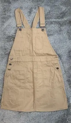 デニム サロペット ジャンパースカート ベージュ