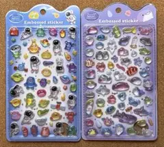 ◎入荷◎価格変更◎2枚セットNekoni シール宇宙飛行士・海の生き物(水族館)