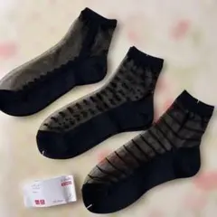 UNIQLO レギュラーソックス 3足セット シアー素材 ユニクロのサムネイル