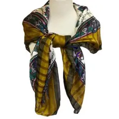 ye72 【未使用】LANCEL Paris 蘭姿 大判 絲巾