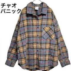 チャオパニック CIAOPANIC チェック柄 ネルシャツ フリーサイズ 厚手のサムネイル