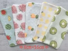 ガーゼ＊ハンカチ＊ハンドメイド　6重ガーゼハンカチ19 フルーツ　5枚セット