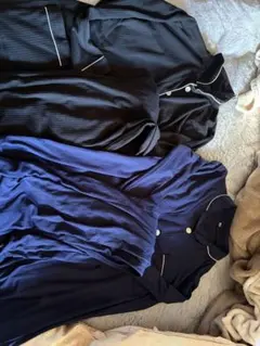 マタニティパジャマ ネイビー ブラック セット