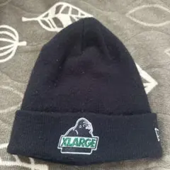 XLARGE ゴリラ刺繍 ニット帽 黒