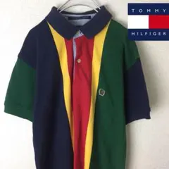 トミーヒルフィガー   90S  ポロシャツ 希少 派手カラー レア 刺繍