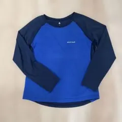 mont-bell ラグランスリーブ Tシャツ S長袖　青/黒