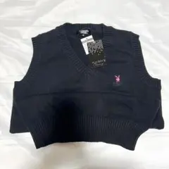 JK ベスト PLAYBOY ブラック Vネック ノースリーブベスト 黒ベスト
