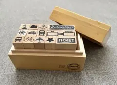 ♦︎木製スタンプ 13種類♦︎乗り物♦︎飛行機♦︎入園・入学、日記・手帳、ラベリングに☆