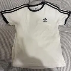 adidas ホワイト Tシャツ Mサイズ 3ストライプ