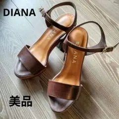 DIANA ブラウン ストラップサンダル ヒール10cm