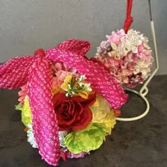 和装ブーケ　ボールブーケ　ウエディング　前撮り　折り紙ブーケ　結婚式　造花