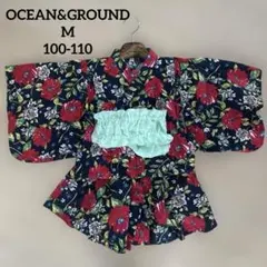 オーシャン＆グラウンド 花 浴衣ドレス セパレートM 100-110のサムネイル