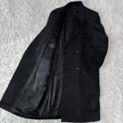 カシミヤ100/XL相当✨ Thamespoint ダブルチェスターコート 黒