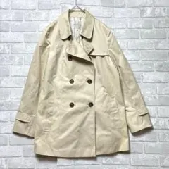 組曲 トレンチコート L ベージュ ストライプ ミドル丈 着回し 仕事着 定番