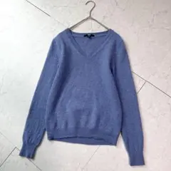 ユニクロ カシミヤVネックセーター XS ブルー