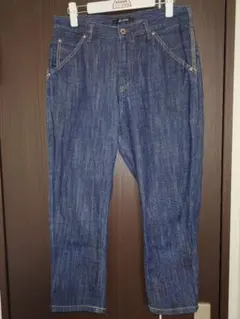 ジョンブル ワンウォッシュ サルエルデニム パンツ ストレッチ 濃紺シンチバック