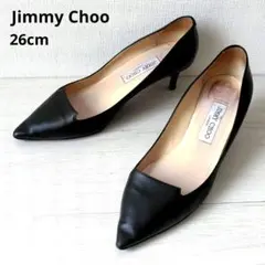 Jimmy Choo【26cm】ポインテッドトゥ　パンプス　黒　イタリア製　39のサムネイル