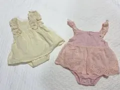 女の子　夏服　ドレス　ロンパース　2点セット 80cm  プティマイン　韓国服