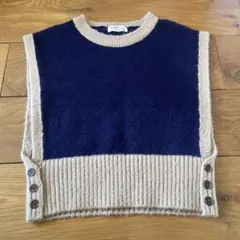 DEL LEI ニットベスト ネイビー/ベージュ