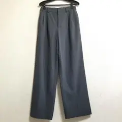 廃盤　希少　タックワイドパンツ　丈長め　ツータック　グレー　M　レディース