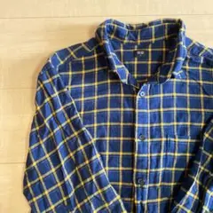 UNIQLO チェック柄長袖シャツ M
